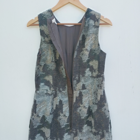 Banana Republic Metallic Wool Blend Sleeveless Lined Sheath Dress Sz 6 - Picture 4 of 6